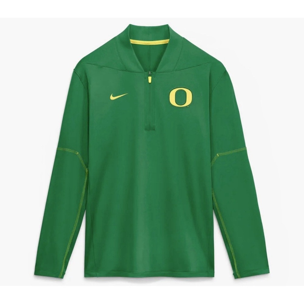 NWT Nike Oregon Ducks XL Dri-Fit On Field Official Green 1/4 Zip Shirt Jersey